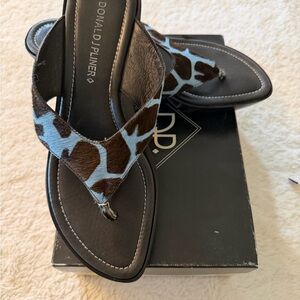 NIB Donald J. Pliner | Giraffe Hair Calf Wedge Sandals | Style CISAR2-H9 | Sz 9